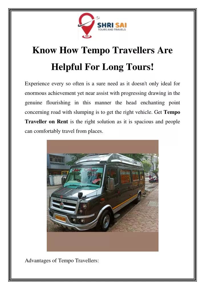 know how tempo travellers are