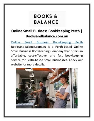 Online Small Business Bookkeeping Perth | Booksandbalance.com.au