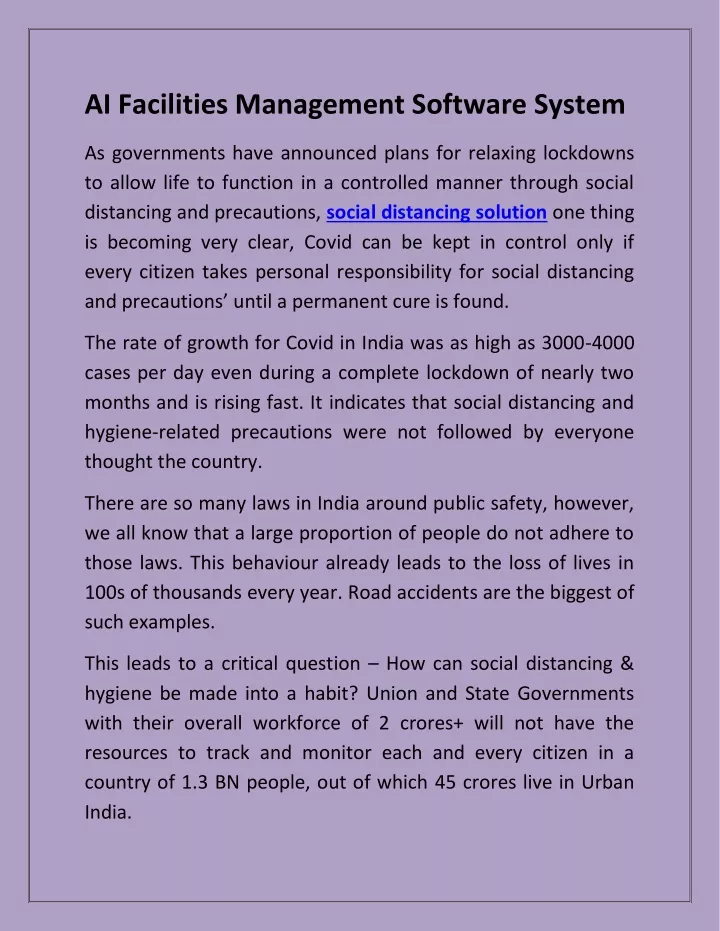 ai facilities management software system