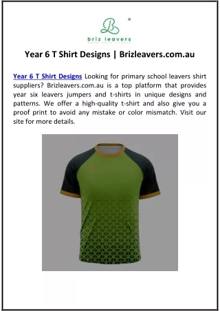 Year 6 T Shirt Designs | Brizleavers.com.au