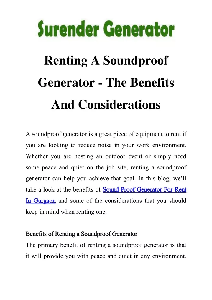 renting a soundproof