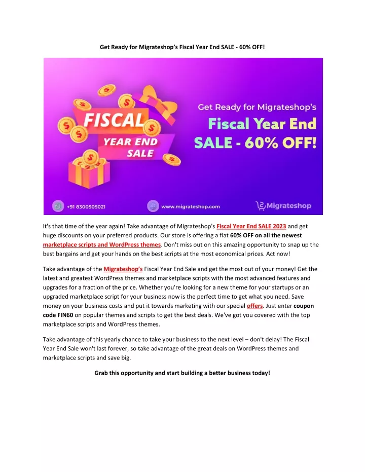 get ready for migrateshop s fiscal year end sale
