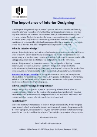 The Importance of Interior Designing