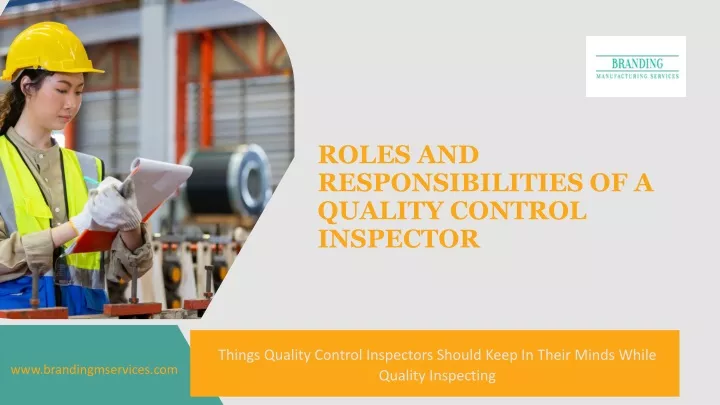 roles and responsibilities of a quality control