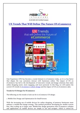 ux trends that will define the future of ecommerce