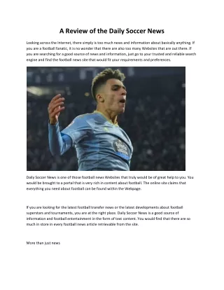 a review of the daily soccer news