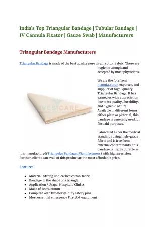 India’s Top Triangular Bandage _ Tubular Bandage _ IV Cannula Fixator _ Gauze Swab _ Manufacturers (1) (1)