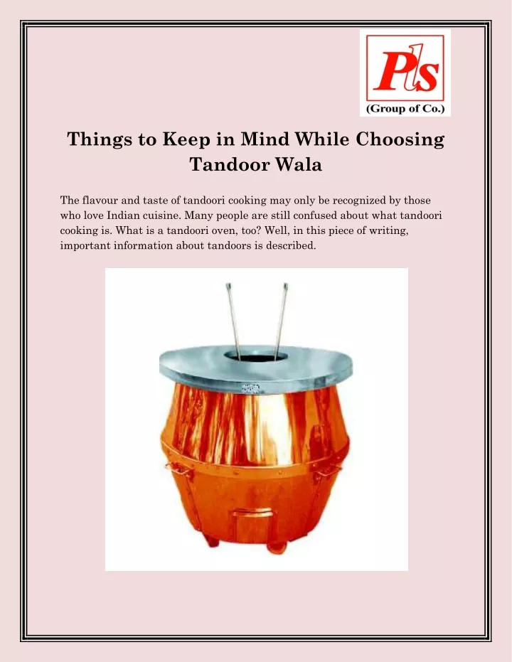 things to keep in mind while choosing tandoor wala