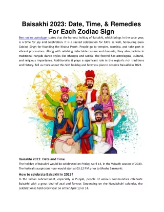 baisakhi 2023 date time remedies for each zodiac