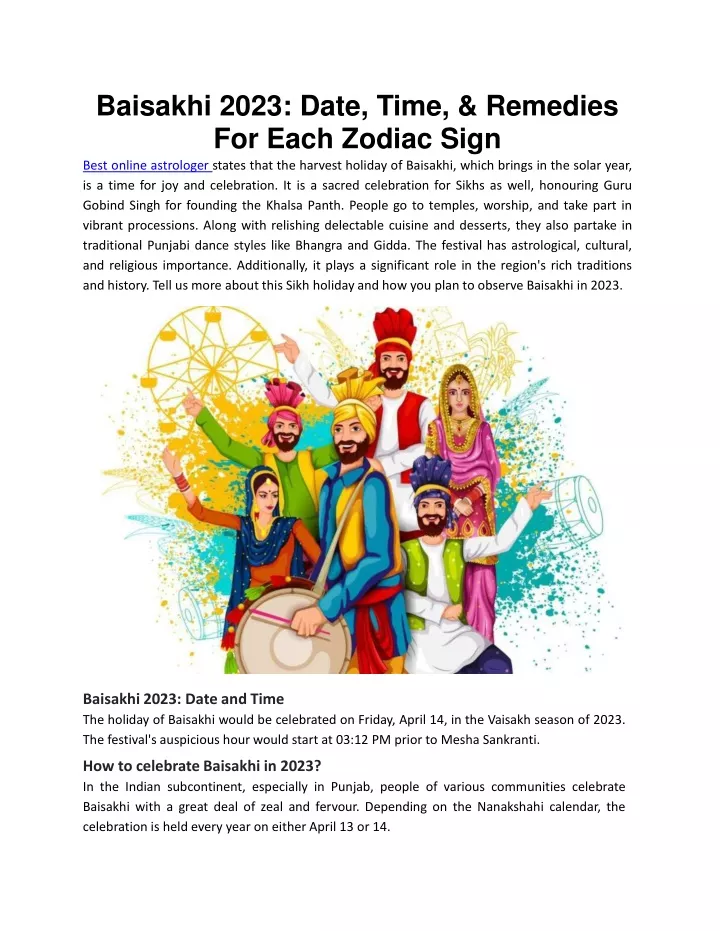 baisakhi 2023 date time remedies for each zodiac