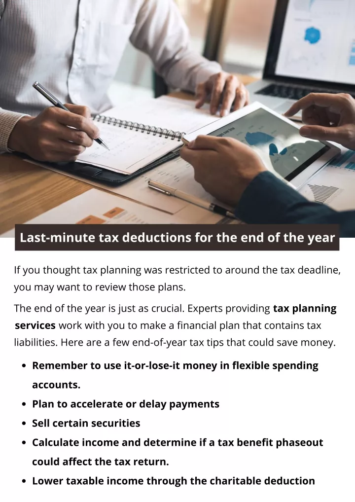 last minute tax deductions for the end of the year