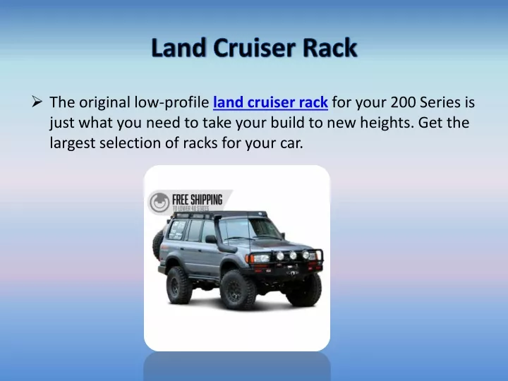 the original low profile land cruiser rack