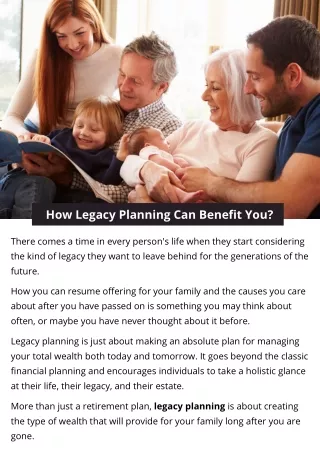 how legacy planning can benefit you