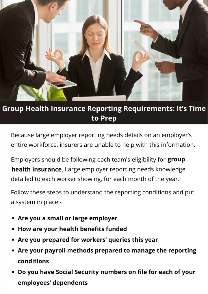 group health insurance reporting requirements