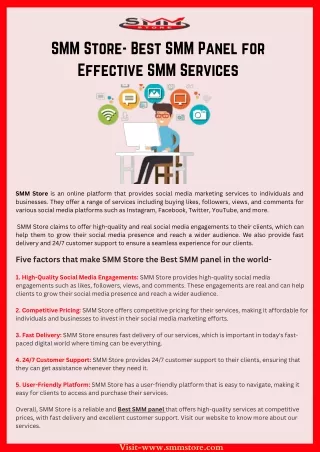 SMM Store- Best SMM Panel for Effective SMM Services