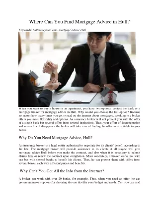 where can you find mortgage advice in hull