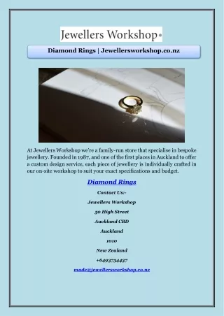 Diamond Rings | Jewellersworkshop.co.nz