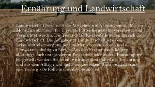 Ernährung und Landwirtschaft