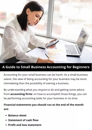 a guide to small business accounting for beginners