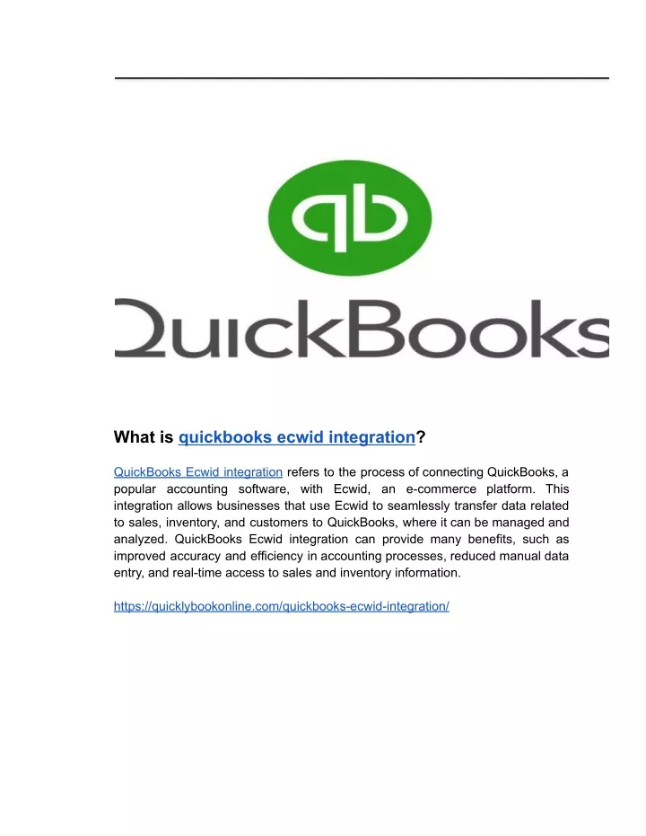 what is quickbooks ecwid integration