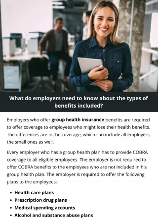 What do employers need to know about the types of benefits included