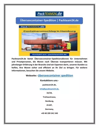 berseecontainer spedition packteam24 de