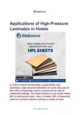 Applications of High-Pressure Laminates in Hotels