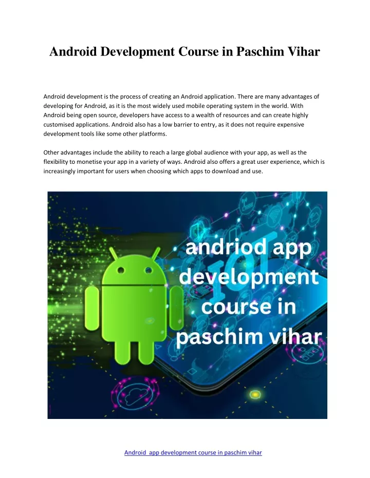 android development course in paschim vihar