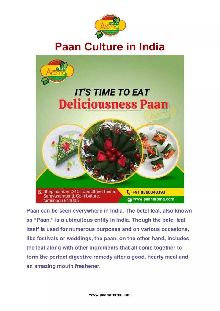 paan culture in india