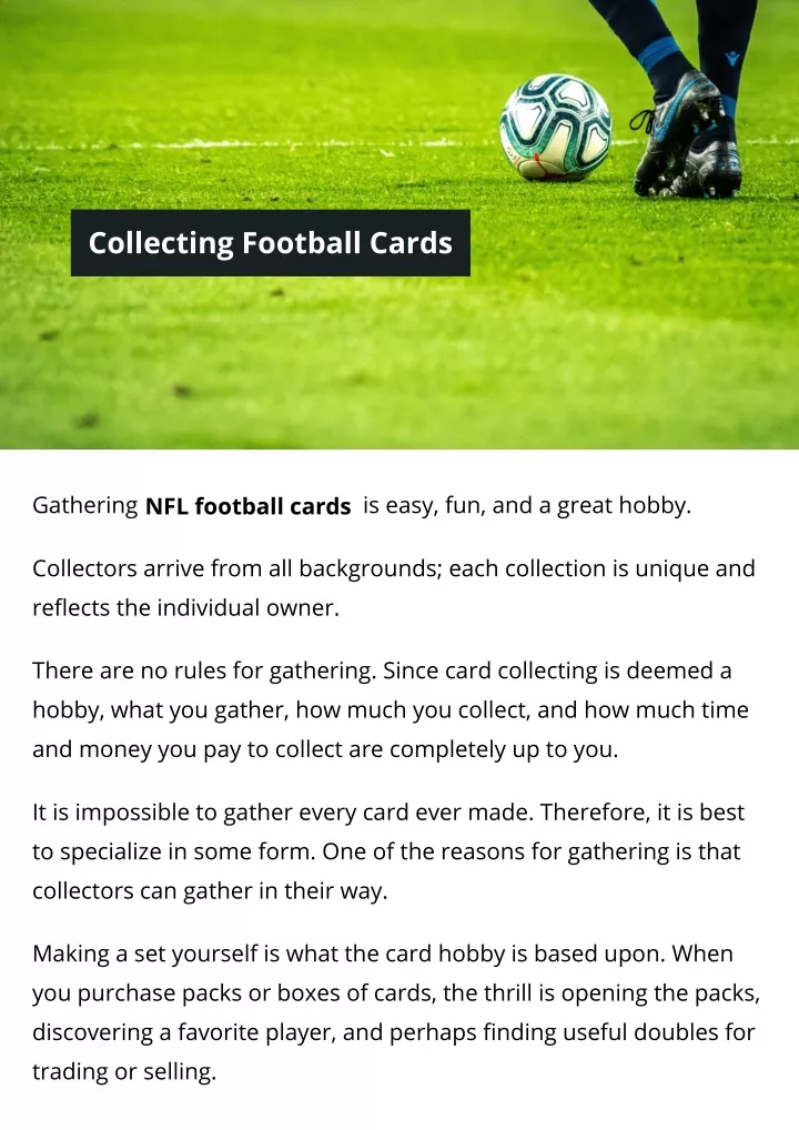 collecting football cards