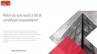 When do you need a birth certificate translation