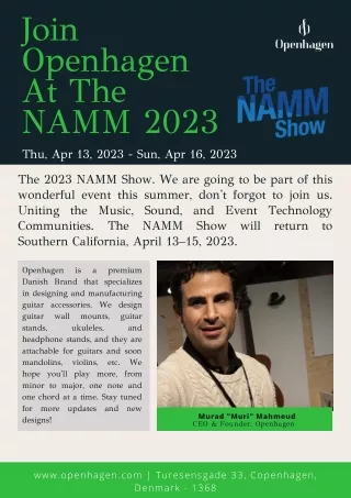 Book Free Live Demo with Openhagen at NAMM 2023