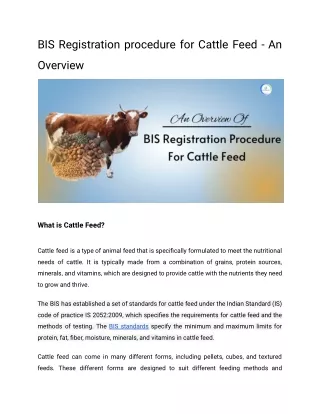 bis registration procedure for cattle feed an