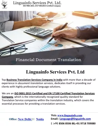 Financial Translation Services In Delhi Ncr|Document Translation Delhi