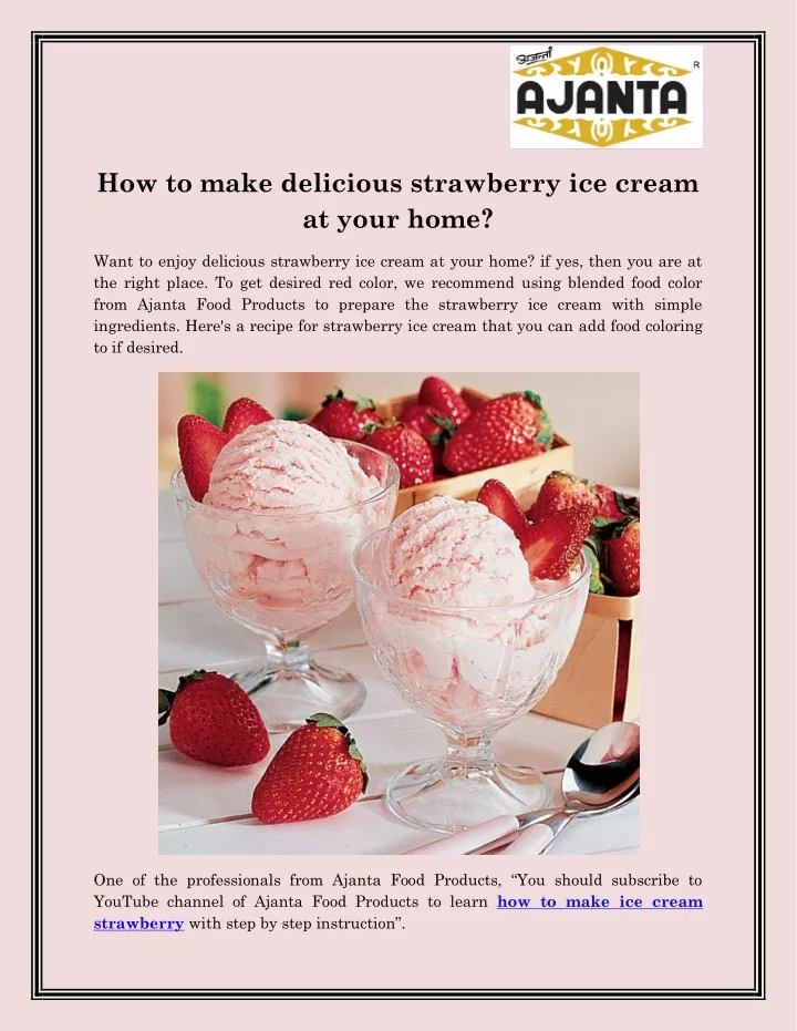 how to make delicious strawberry ice cream