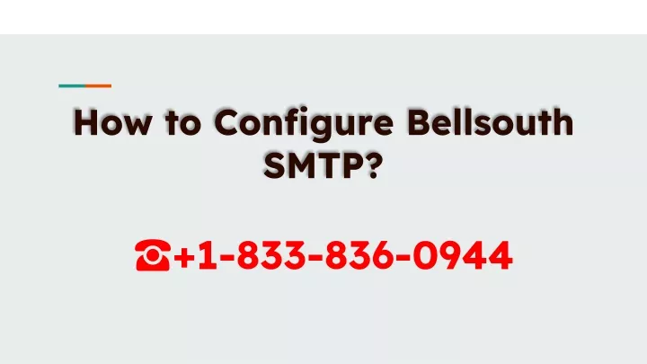 how to configure bellsouth smtp