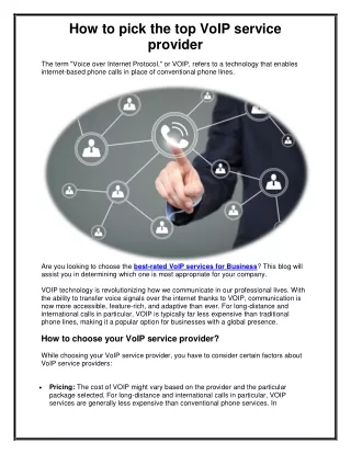 How to pick the top VoIP service provider