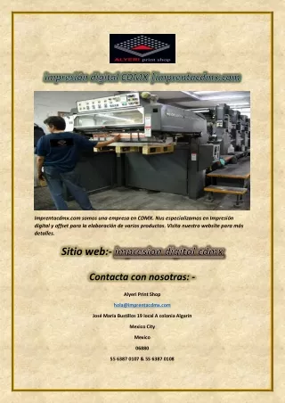 imprentacdmx com somos una empresa en cdmx