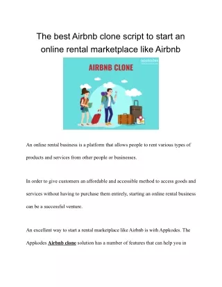 The best Airbnb clone script