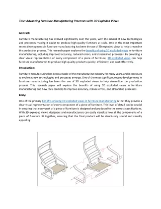 Furniture 3D Exploded Views