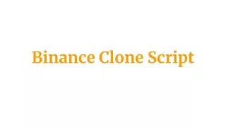 Binance Clone Script