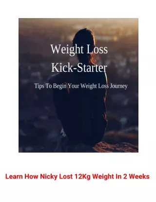 Weight Loss Kickstarter