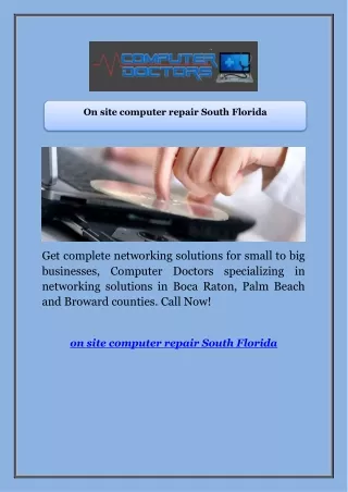 On site computer repair South Florida