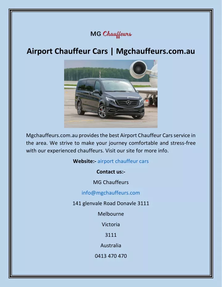 airport chauffeur cars mgchauffeurs com au