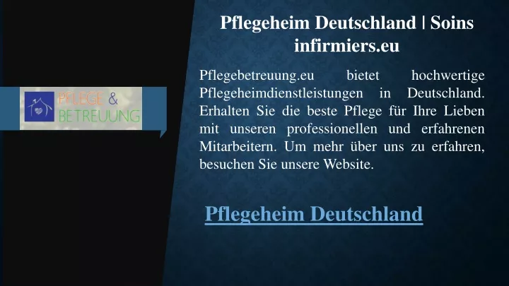 pflegeheim deutschland soins infirmiers eu