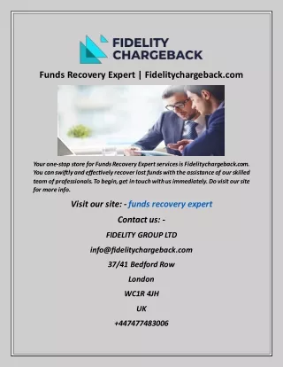 Funds Recovery Expert  Fidelitychargeback com