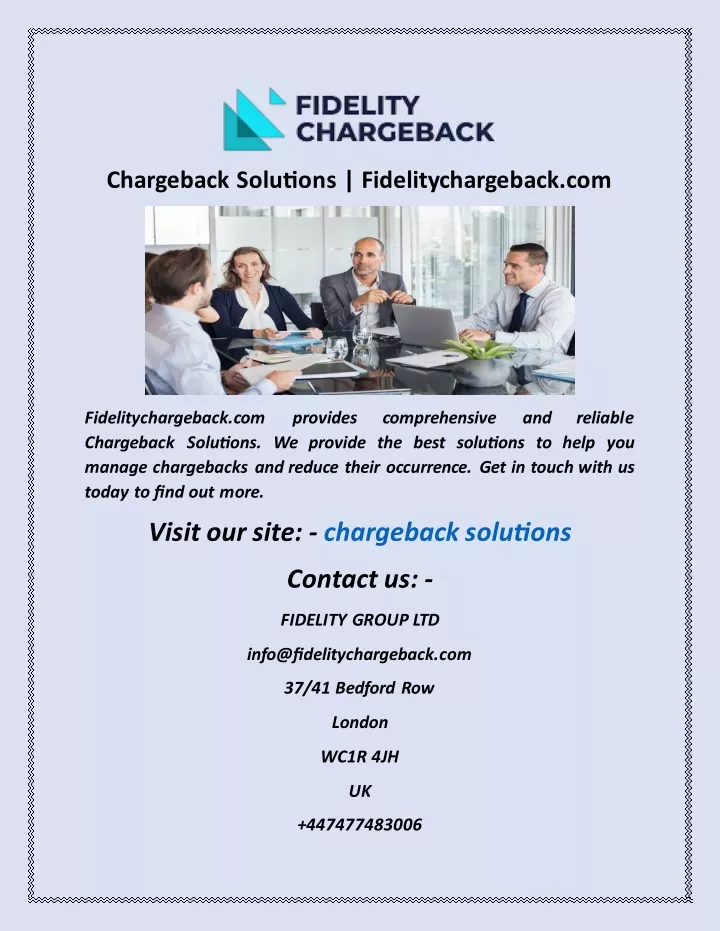 chargeback solutions fidelitychargeback com