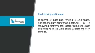 Pool Fencing Gold Coast  Allglassandaluminiumfencing.com.au