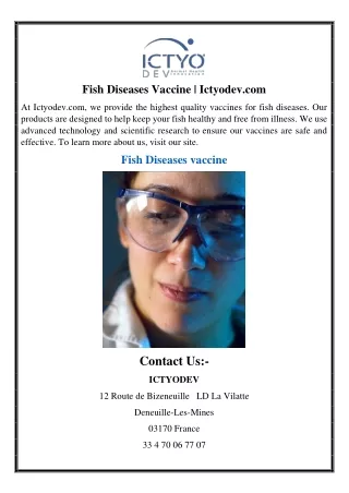 fish diseases vaccine ictyodev com