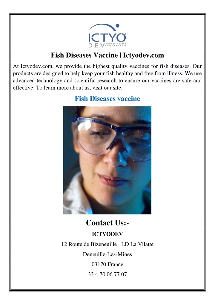 fish diseases vaccine ictyodev com